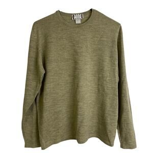 Vtg Henri Bendel Sweater Womens Large Tan Merino Pullover Knit Top Long Sleeve